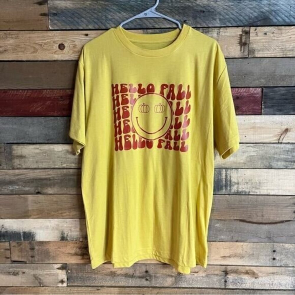 George Gold Hello Fall Tee Size XL